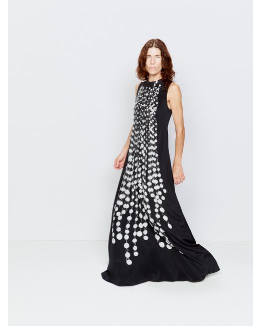 Raey Bead Print Silk-satin Maxi Dress in White | Lyst Canada