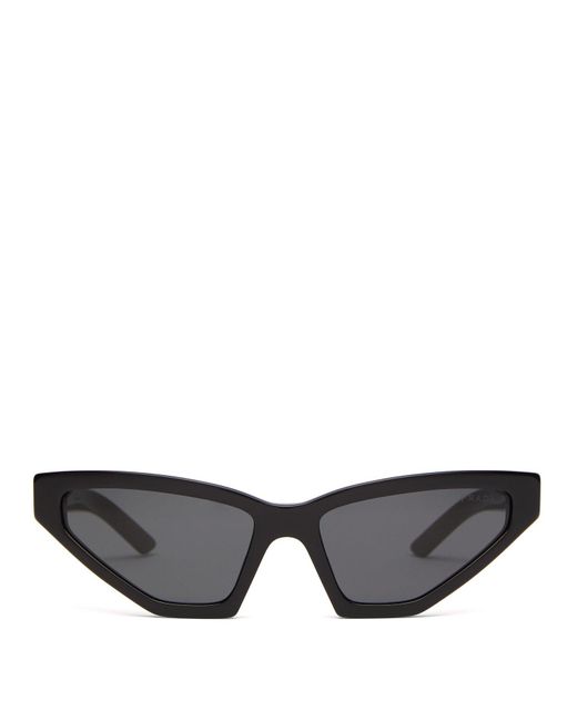 Prada Angular Shaped Sunglasses black-primrose casual look Accessories Sunglasses Angular Shaped Sunglasses 