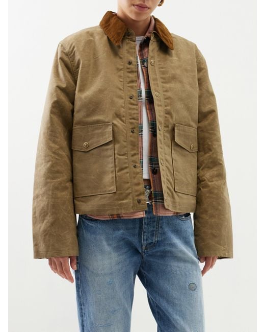 Fortela Fleur Corduroy-collar Cotton-blend Canvas Jacket in Natural | Lyst