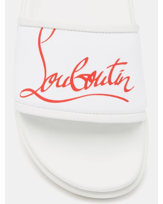 Claquettes à plateforme en caoutchouc à logo Christian Louboutin pour homme  en coloris Blanc | Lyst