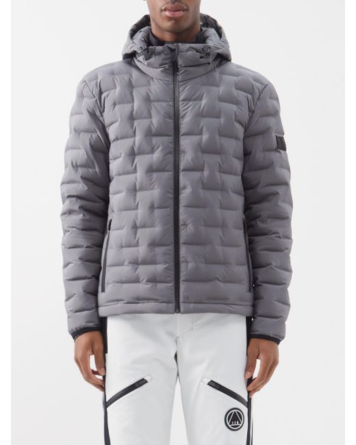 Sportalm Ace Logo-patch Quilted Hooded Down Ski Jacket in Gray for Men |  Lyst