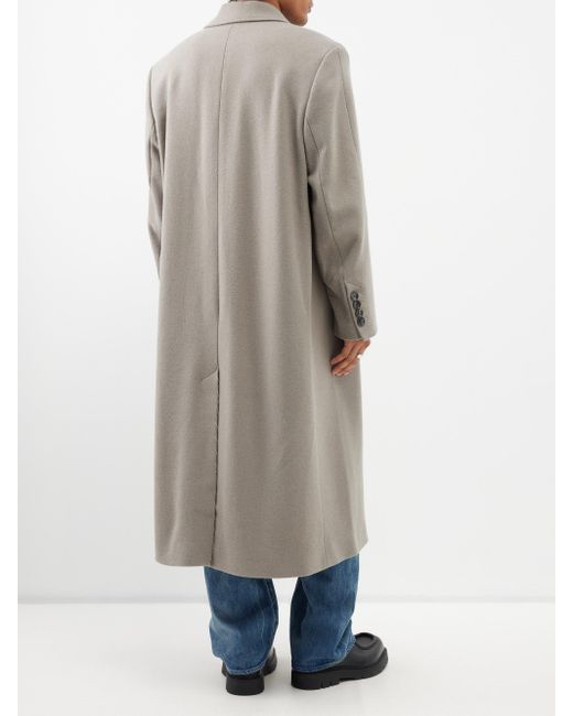 Ami Paris Oversized Virgin Woolblend Coat in Natural for Men Lyst