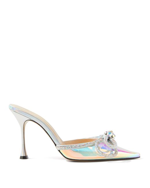 Mach & Mach Double Bow Crystal-embellished Pvc Pumps - Lyst