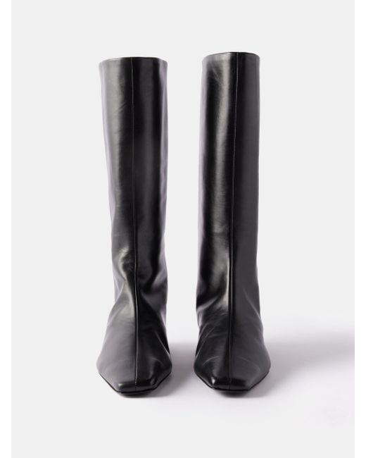 The Row Bette Leather Knee-high Boots in Black | Lyst