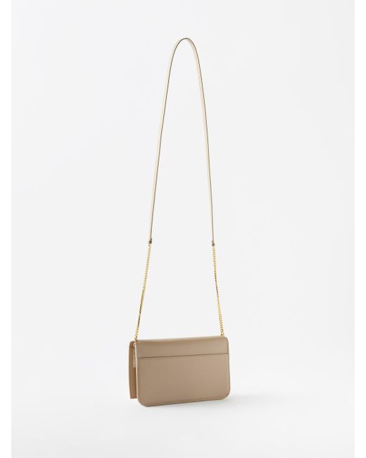 Saint Laurent Cassandre Mini Leather Cross-body Bag in Natural | Lyst