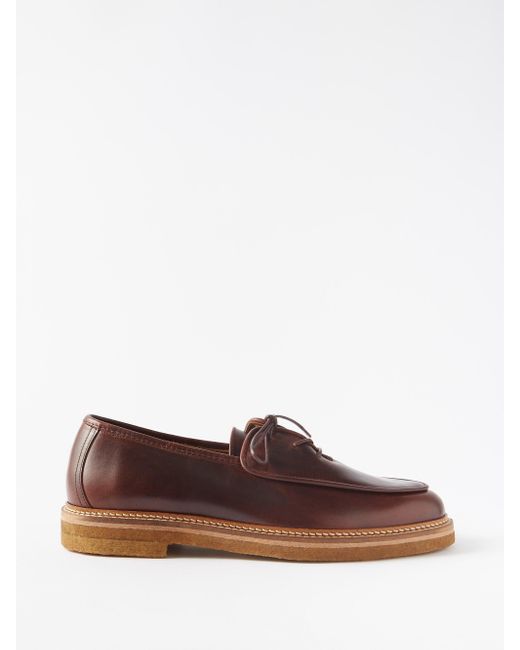 Jacques Soloviere Jacques Solovière Olivier Leather Boat Shoes in Brown ...