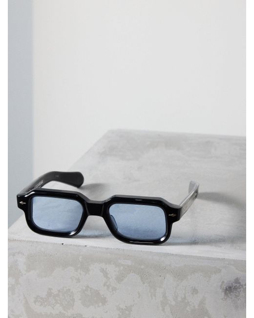 Jacques Marie Mage Black Sandro Rectangle Acetate Sunglasses for men