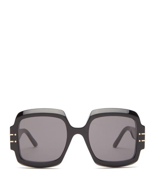 Dior Signature Oversized Square Acetate Sunglasses in Black | Lyst Australia