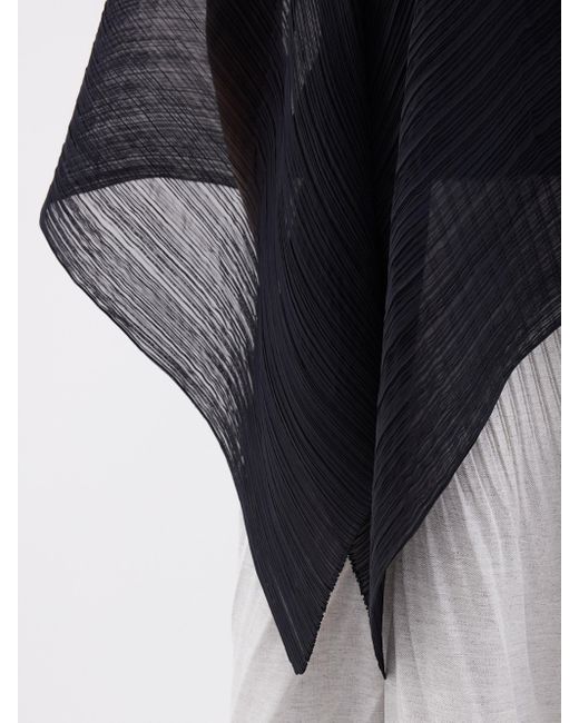 Pleats Please Issey Miyake Blue Madame Technical-pleated Multi-way Scarf Top