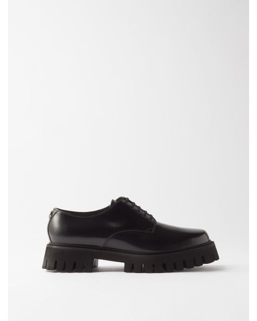 Gucci Lugsole Leather Derby Shoes in Black (White) for Men Lyst Canada