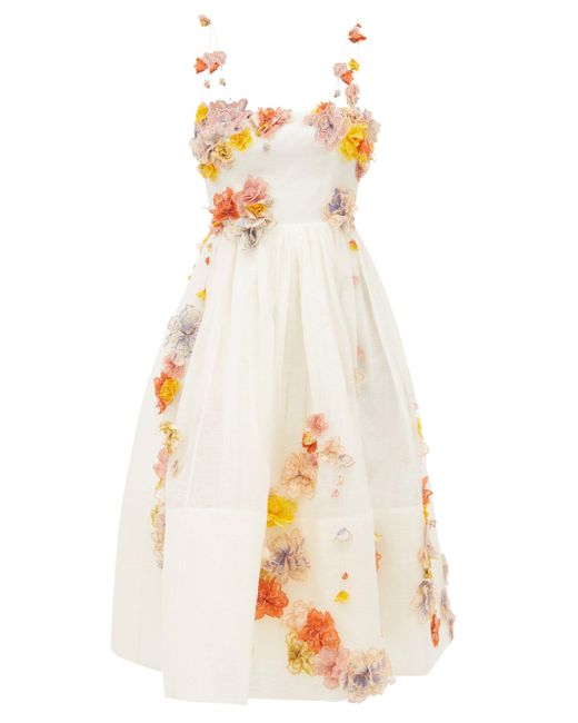 ZIMMERMANN ivory Linen-Silk AppliquÃ© Postcard Mini Skirt | Harrods UK