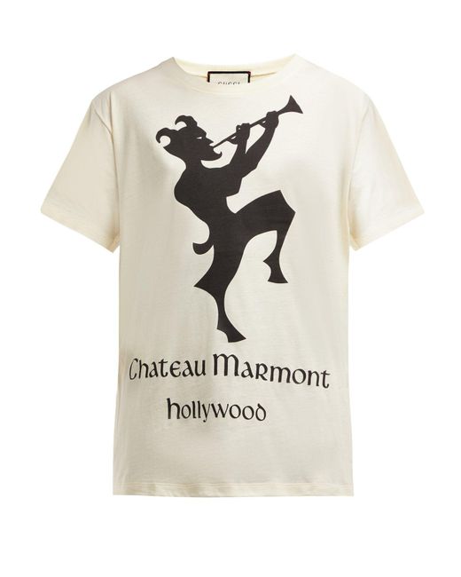 Gucci Chateau Marmont Print Cotton T Shirt Lyst