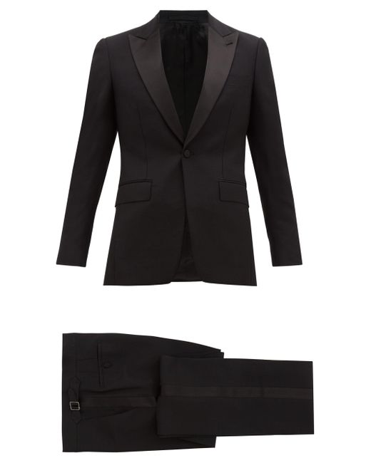 Burberry English Fit Mohair Wool Tuxedo in Black for Men | Lyst