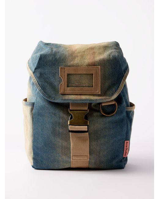 Acne Studios Post Penicillin Distresseddenim Backpack in Blue for Men