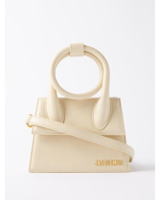 Jacquemus Chiquito Nœud Leather Bag in Beige (Natural) | Lyst Canada