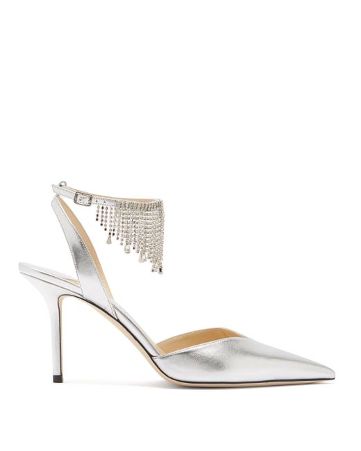 Jimmy Choo Birtie 85 Crystal-embellished Leather Heeled Sandals in ...