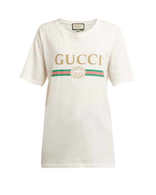 white gucci logo t shirt