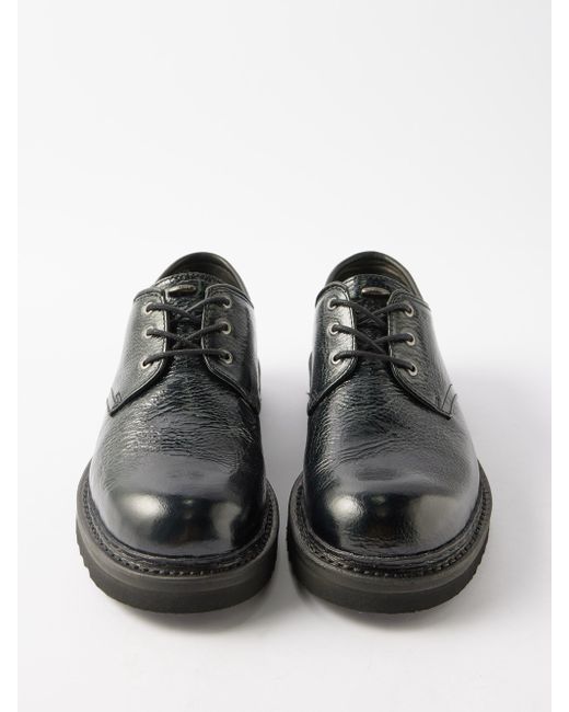 Our Legacy Trampler Crinkled-leather Derby Shoes in Black for Men | Lyst