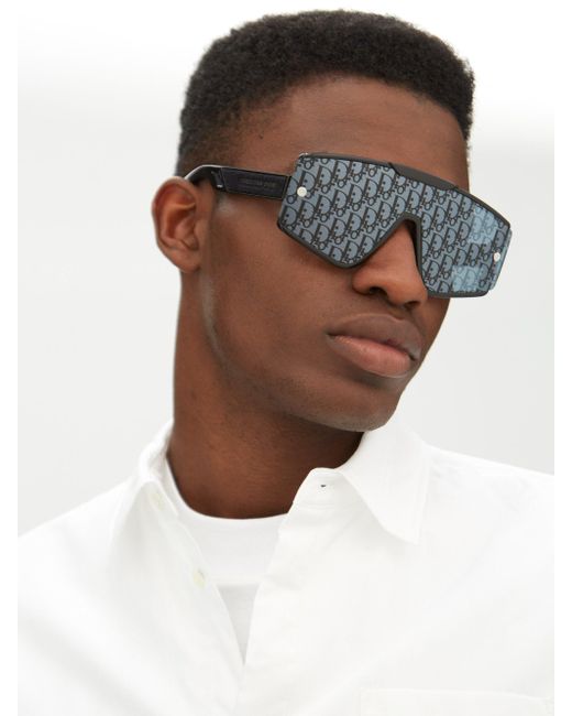 Dior Xtrem Monogram Mask Acetate Sunglasses in Black for Men | Lyst Canada