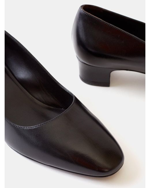 The Row Luisa 35 Blockheel Leather Pumps in Black Lyst