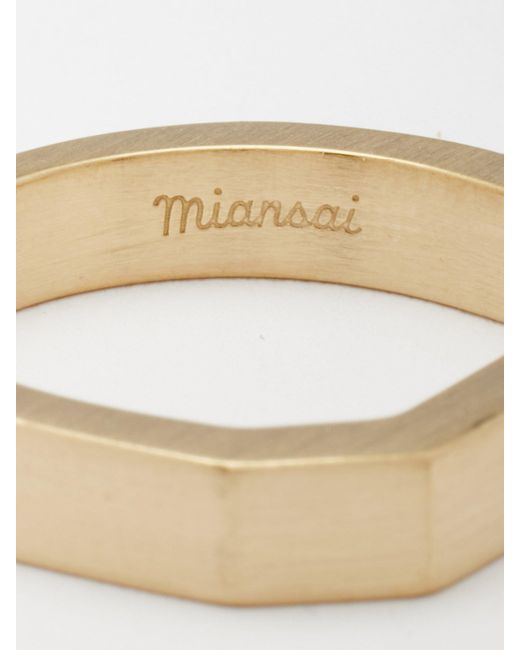 Miansai Hex Engraved Gold plated Ring in Natural for Men Lyst