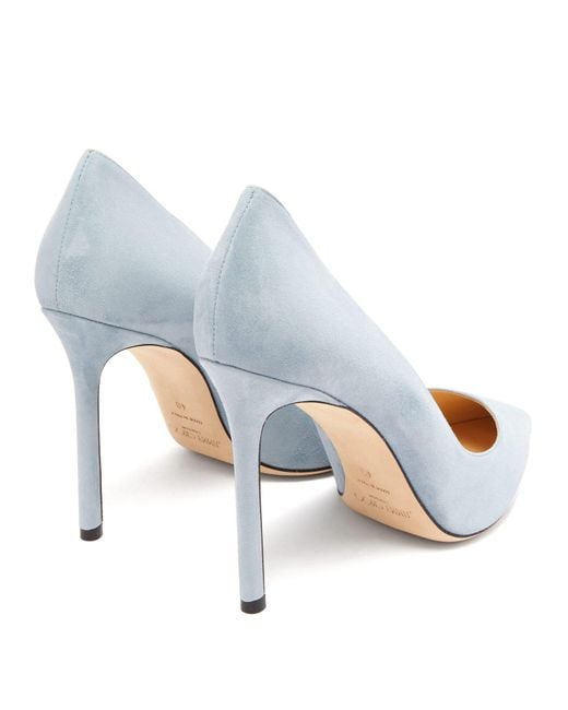 Jimmy Choo Romy 100 Suede Pumps in Blue Lyst