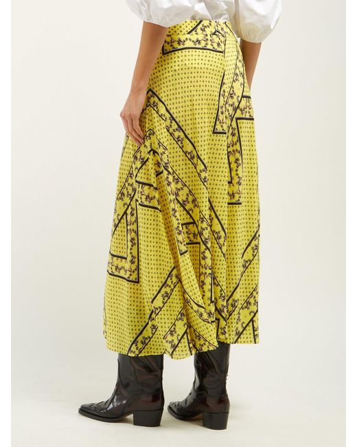 ganni silk skirt