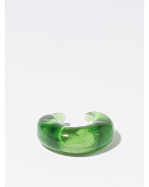 Annika Inez Billow Glass Single Ear Cuff in Green | Lyst