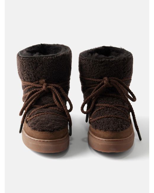 shearling lace up boots
