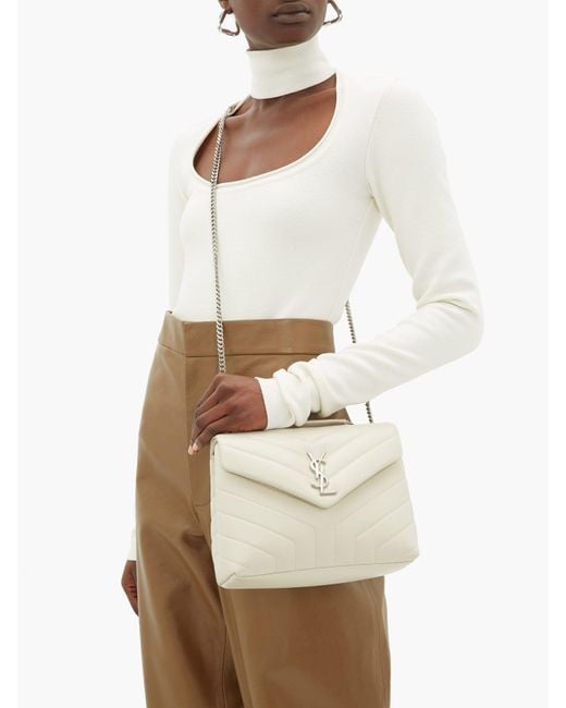 Saint Laurent Womens White Lou Quilted Leather Cross Body Bag IUCN Water