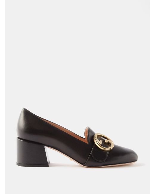 Gucci Blondie 55 Leather Loafer Pumps in Black | Lyst Australia