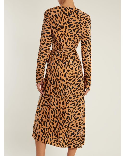 Diane von Furstenberg Leopard print Silk Wrap Dress Lyst