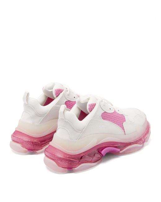 balenciaga triple s leather and mesh trainers