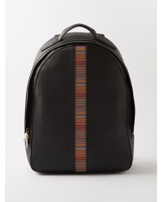 Paul Smith Blue Signature Stripe Leather Backpack for men