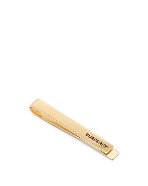 Burberry Logo-engraved Gold-plated Tie Clip in Metallic for Men