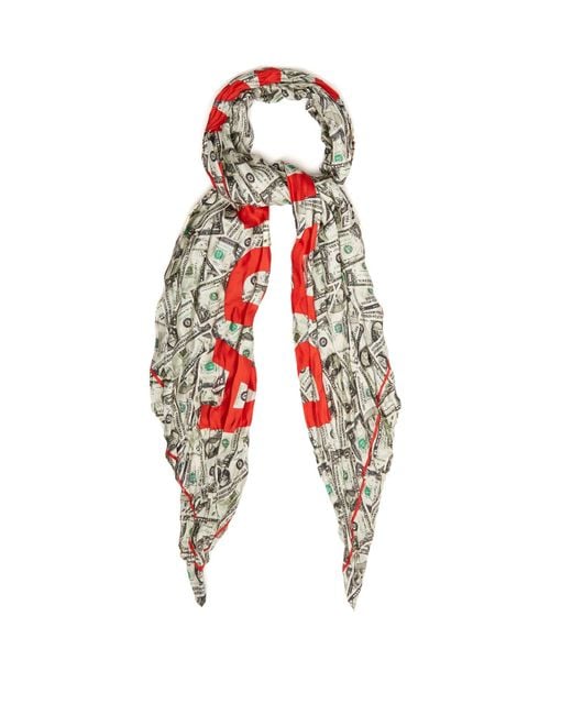 Balenciaga Dollar Bill Print Silk Scarf in Green | Lyst