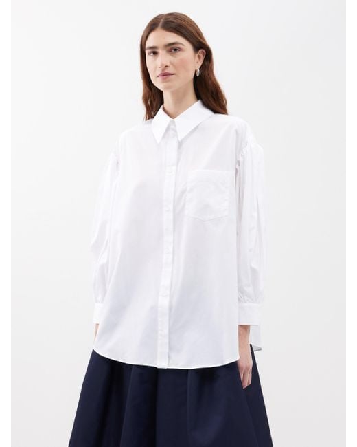 Simone Rocha Oversized Puff-sleeve Cotton-poplin Shirt in White | Lyst  Canada