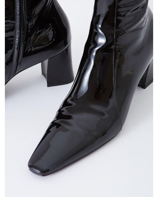 Mens patent shop leather dress boots
