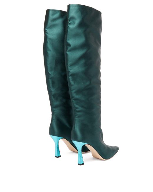 dark green knee high boots