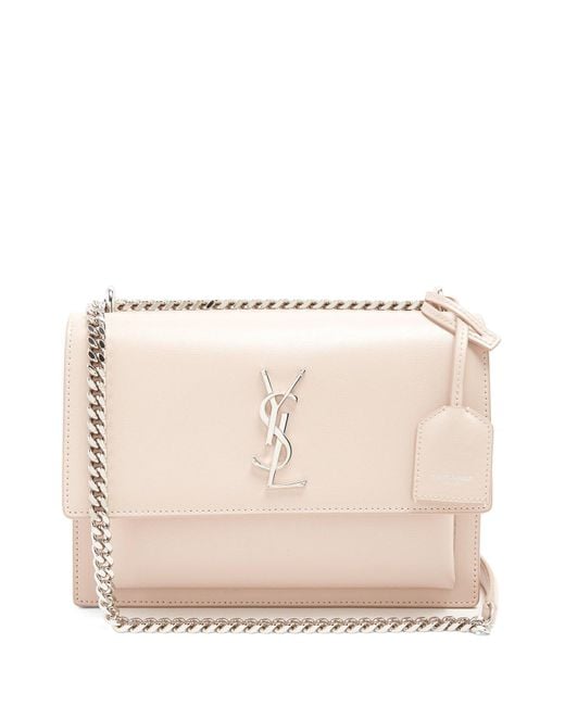 Saint Laurent Sunset Medium Leather Crossbody Bag in Pink Lyst