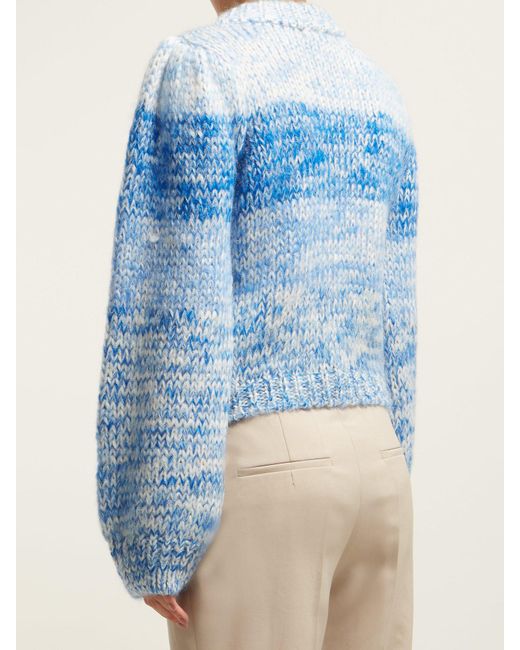 Ganni Wool Julliard Mohair Chunky Knit Sweater in Blue - Save 70% - Lyst