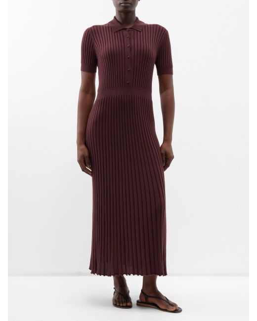 Gabriela Hearst Amor Cashmere-blend Midi Dress in Purple | Lyst