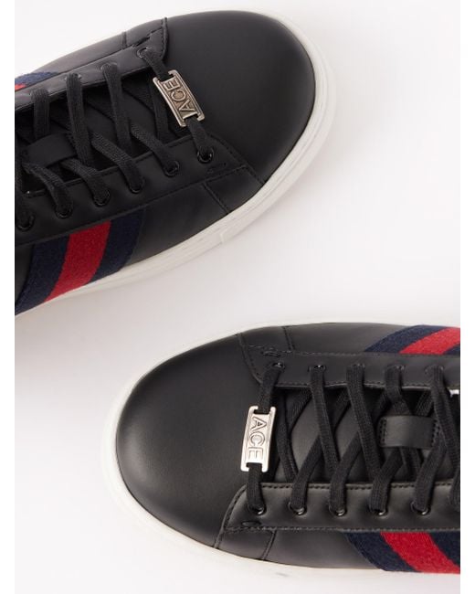 Gucci stripe leather shop sneaker black