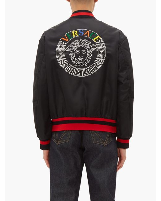 Versace Embroidered Medusa Bomber Jacket in Black for Men - Save 53% - Lyst