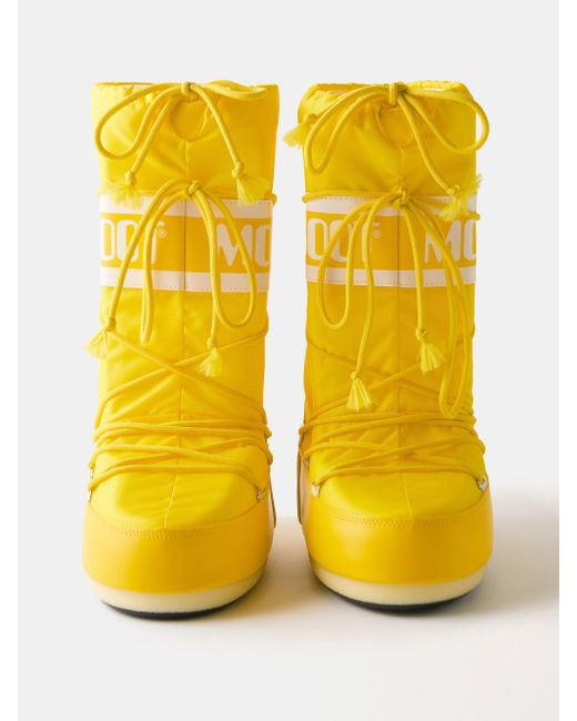 Moon Boot Icon Tall Lace up Snow Boots in Yellow Lyst Canada