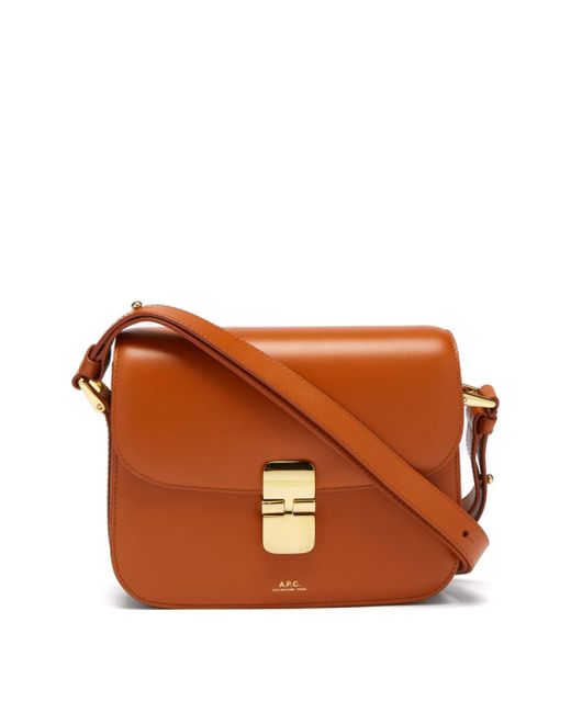 A.P.C. Grace Small Leather Cross-body Bag in Orange | Lyst