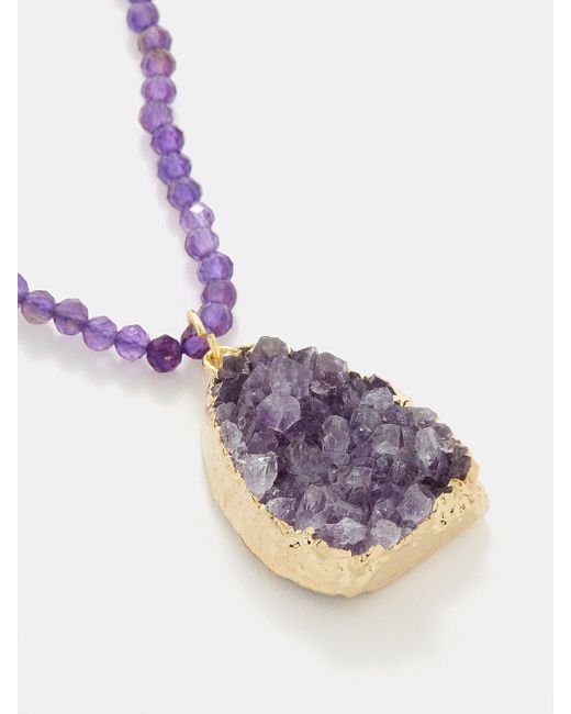 Crystal Haze Jewelry Purple Amethyst & 18kt Gold-plated Necklace