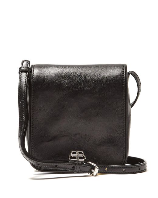 Balenciaga Bb Logo Leather Cross Body Bag in Black for Men - Lyst