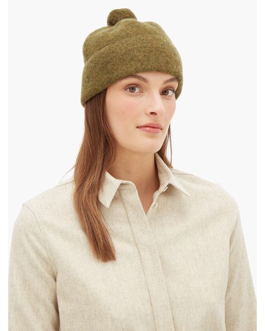 MHL by Margaret Howell Bobble Shetland Wool-felt Beanie Hat in