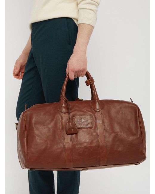 Polo Ralph Lauren Heritage Leather Weekend Bag in Brown for Men | Lyst